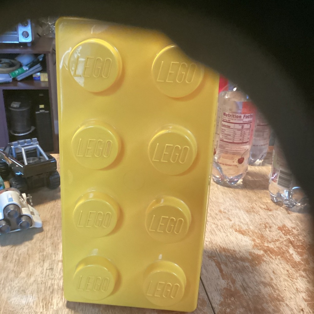 Lego Yellow Brick Storage Case 8 Stud Plastic Bin Box EMPTY 14"x7"x7"